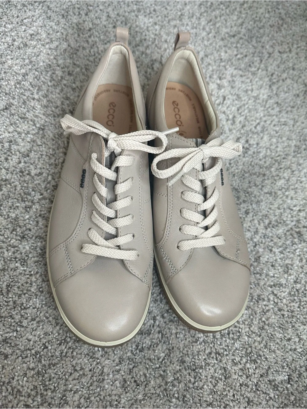 Ecco Women's Lace-Up Sneakers in Light Taupe